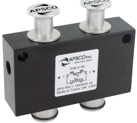 Dual-Spool 3 Way Push-Pull Valve (P/N:V-55)